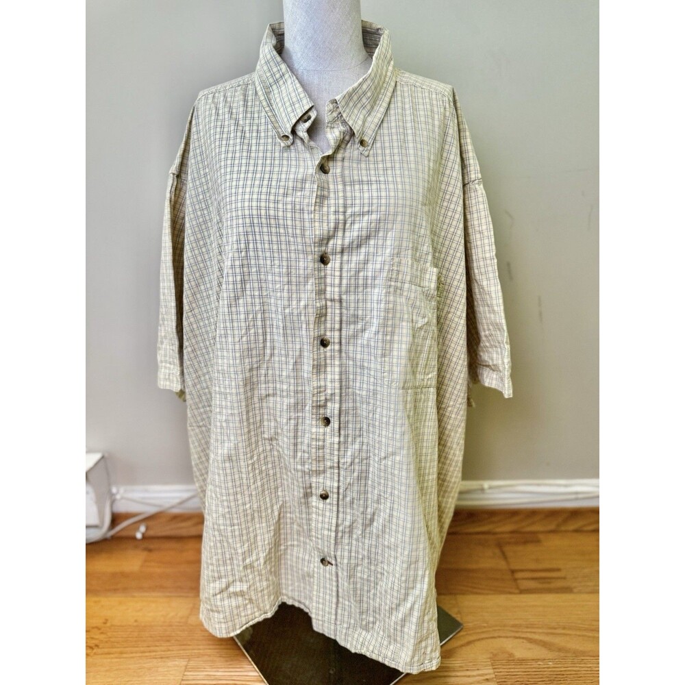 Levi Strauss Men's Signature Premium Shirt Button Up Plaid Yellow Cotton Sz 3XL